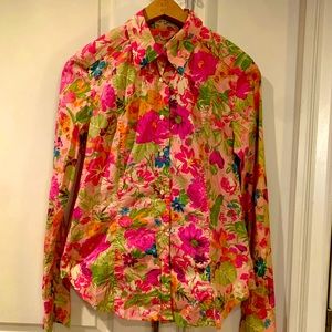 Vintage ETRO cotton blend floral top